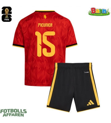 Belgien Thomas Meunier #15 Hemmaställ Barn VM 2026 Kortärmad (+ Korta byxor)